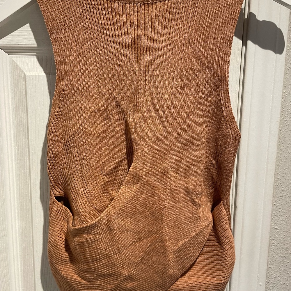 Cross wrap knit top